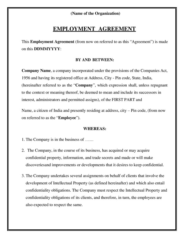 Employment Agreement - Smart Sales Kit